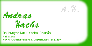 andras wachs business card